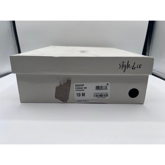 STYLE&CO 'BEAHH' STRAPPY DRESS SHOOTIES COGNAC BROWN SMOOTH WOMENS 10M NEW - Picture 12 of 12